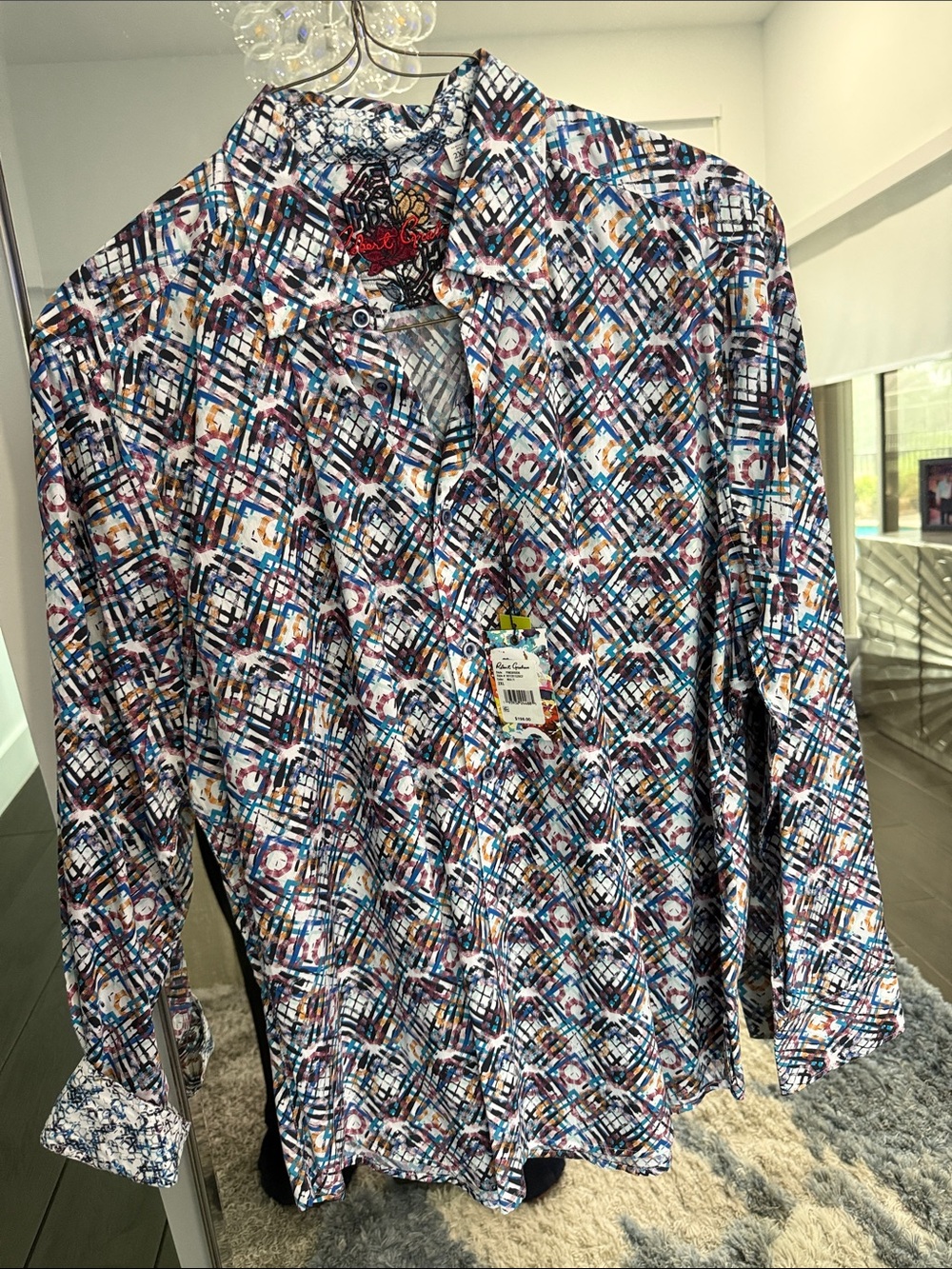 Robert Graham Multicolor Graphic Plaid Button-Down Shirt
